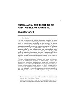 euthanasia, the right to die and the bill of rights act