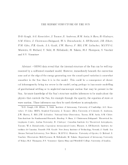 THE SEISMIC STRUCTURE OF THE SUN D.O. Gough, A.G.