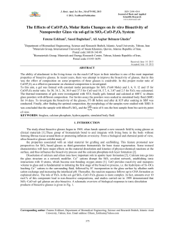 The Effects of CaO/P2O5 Molar Ratio Changes on In vitro Bioactivity
