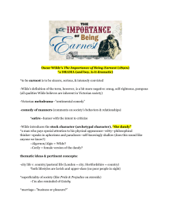 Oscar Wilde`s ​The Importance of Being Earnest ​(1890s) *a