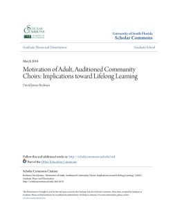 Motivation of Adult, Auditioned Community Choirs