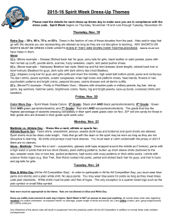 2015-16 Spirit Week Dress-Up Themes