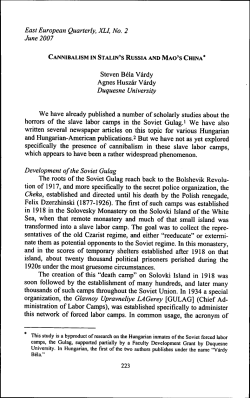 Cannibalism in Stalin`s Russia and Mao`s China