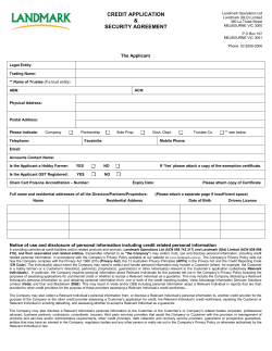 Landmark Credit Application