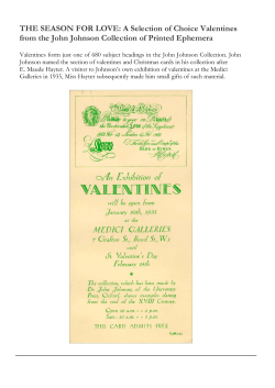 THE SEASON FOR LOVE: A Selection of Choice Valentines