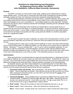 Basic Phonics Skills Test - Center for the Collaborative Classroom