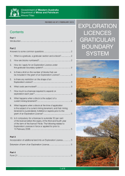 Exploration licences graticular boundary system