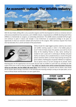 An economic outlook, the wildlife industry
