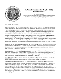 St. Mary Parish School of Religion (PSR) Faith