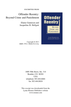 Offender Reentry - Lynne Rienner Publishers