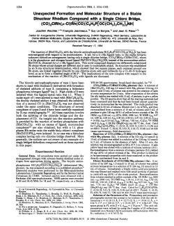 Unexpected Formation and Molecular Structure of a Stable