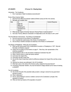 AP USGOPO O`Conner Ch. 2 Reading Notes Introduction: The