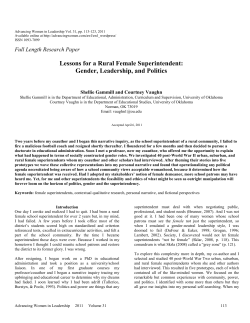 Lessons for a Rural Female Superintendent