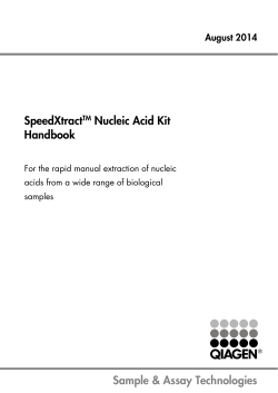 SpeedXtractTM Nucleic Acid Kit Handbook Sample