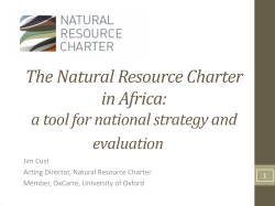 The Natural Resource Charter in Africa - The North