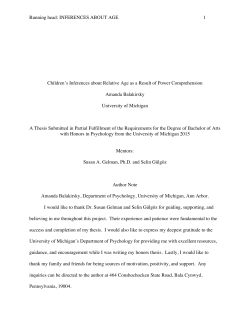 Children`s Inferences about Relative Age as a Result of Power