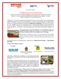 Post Show Report 5TH POWER Sri Lanka 2011 International Expo