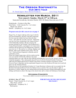 March 2011 Newsletter - The Oregon Sinfonietta