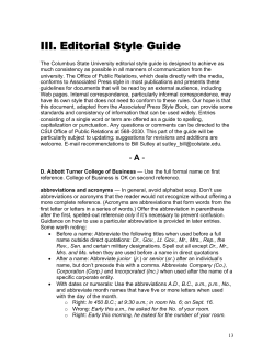 III. Editorial Style Guide - University Relations