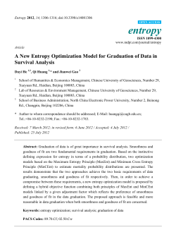 A New Entropy Optimization Model for Graduation of Data in