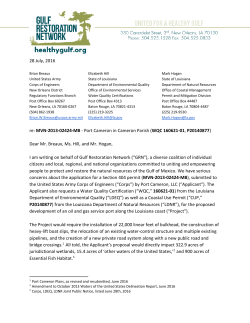 28 July, 2016 re: ​MVN201302424MB​ Port Cameron in Cameron