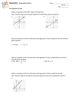 Write an equation of line AB in slope