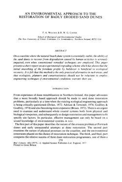 An environmental approach to the restoration of badly eroded sand