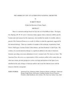 THE AMERICAN CAIN: AN ALTERNATIVE NATIONAL ARCHETYPE