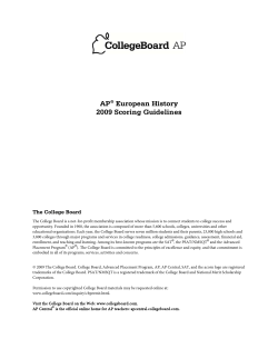 AP European History 2009 Scoring Guidelines - AP Central