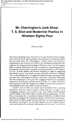 Eliot/Charrington Comparison