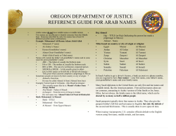 Arabic Names Guide by Oregon DOJ