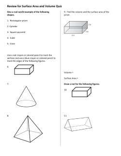 Review for Surface Area and Volume Quiz