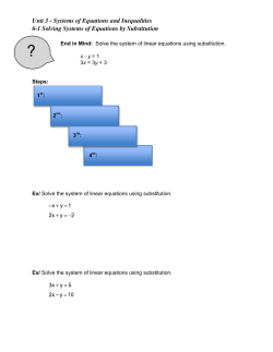 6.2 Solving Systems of Equations by Substitution Notes