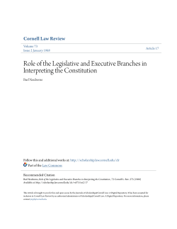 Role of the Legislative and Executive Branches in Interpreting the