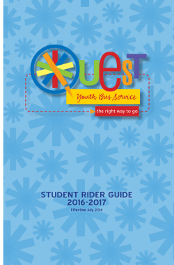 Student RideR Guide 2016-2017