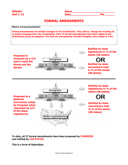 formal amendments - the jerry perez experiment