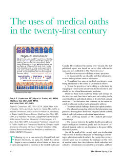 The uses of medical oaths in the twenty-first century