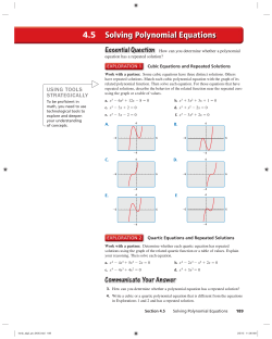 Solving Polynomial Equations 4.5