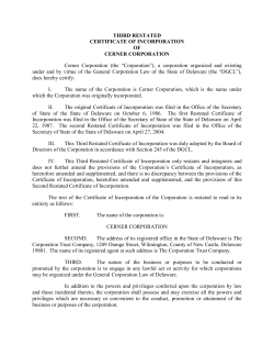 Certificate of Incorporation
