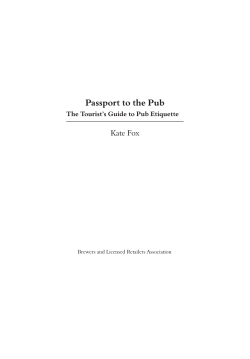 Passport to the Pub - Social Issues Research Centre