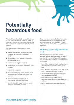 Potentially hazardous food factsheet