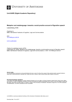 Metaphor and metalanguage - Research Explorer