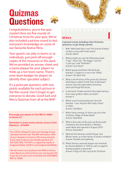 Quizmas Questions 1 - British Heart Foundation