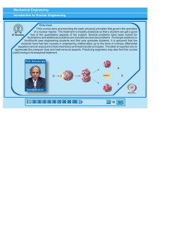 Mechanical Engineering Introduction to Nuclear Engineering