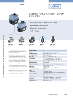Electrical Rotary Actuator - On/Off and control