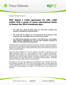 EPM signed a credit agreement for USD 1,000 million with a group
