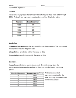 Exponential Regression Do Now