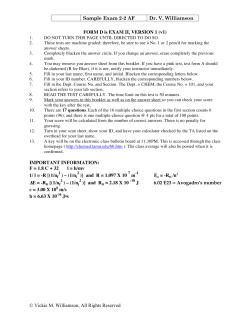 sample exam 2-2 AF - Dr. Vickie M. Williamson