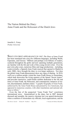 The Nation Behind the Diary: Anne Frank and the Holocaust of the
