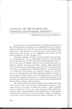 Cubagua, or the Search for Venezuelan National Identity